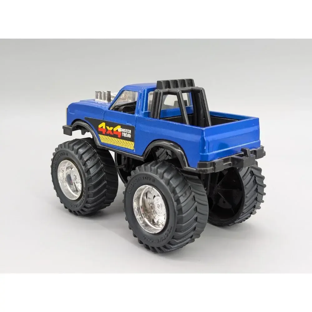 Tootsie Toy Monster Tread Blue 4x4 Hard Plastic Pickup Truck Monster Truck